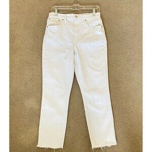 Madewell 10"High-Rise Slim Crop BoyJean White Denim Women's Size 27
